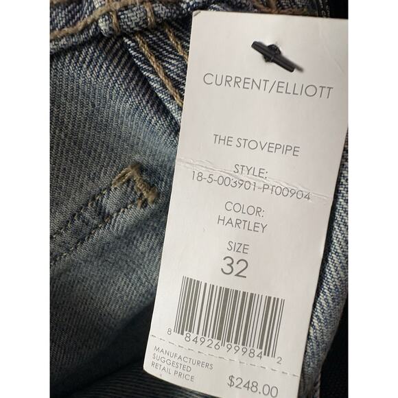 Current Elliott The Stovepipe Jeans Hartley Button Fly Slim Straight Sz32X31 NWT - Picture 15 of 16